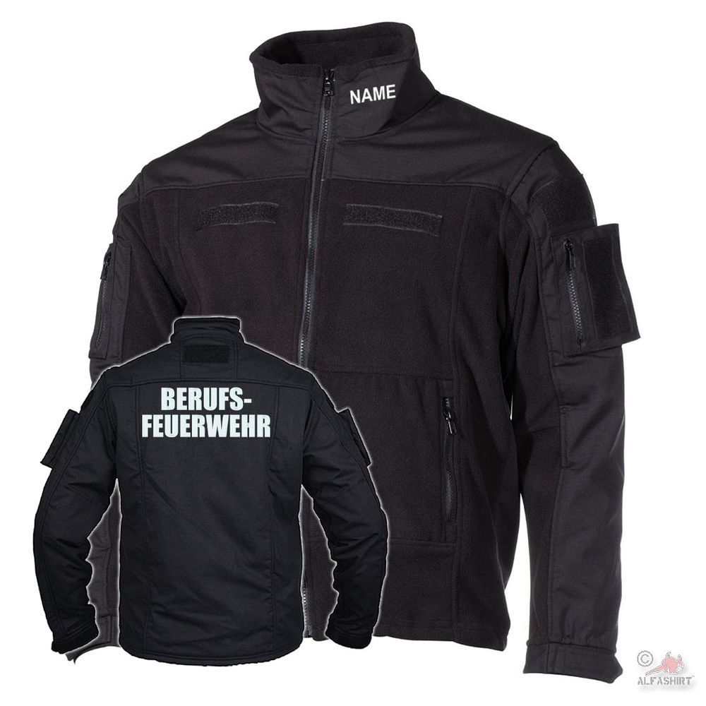 Tactical Fleecjacke Berufsfeuerwehr GESTICKT Feuerwehr Jacke mit Namen #37285