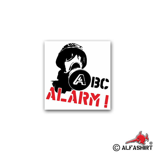 Sticker ABC Alarm Warning Danger Danger Atomic ABC 7x7cm A1998