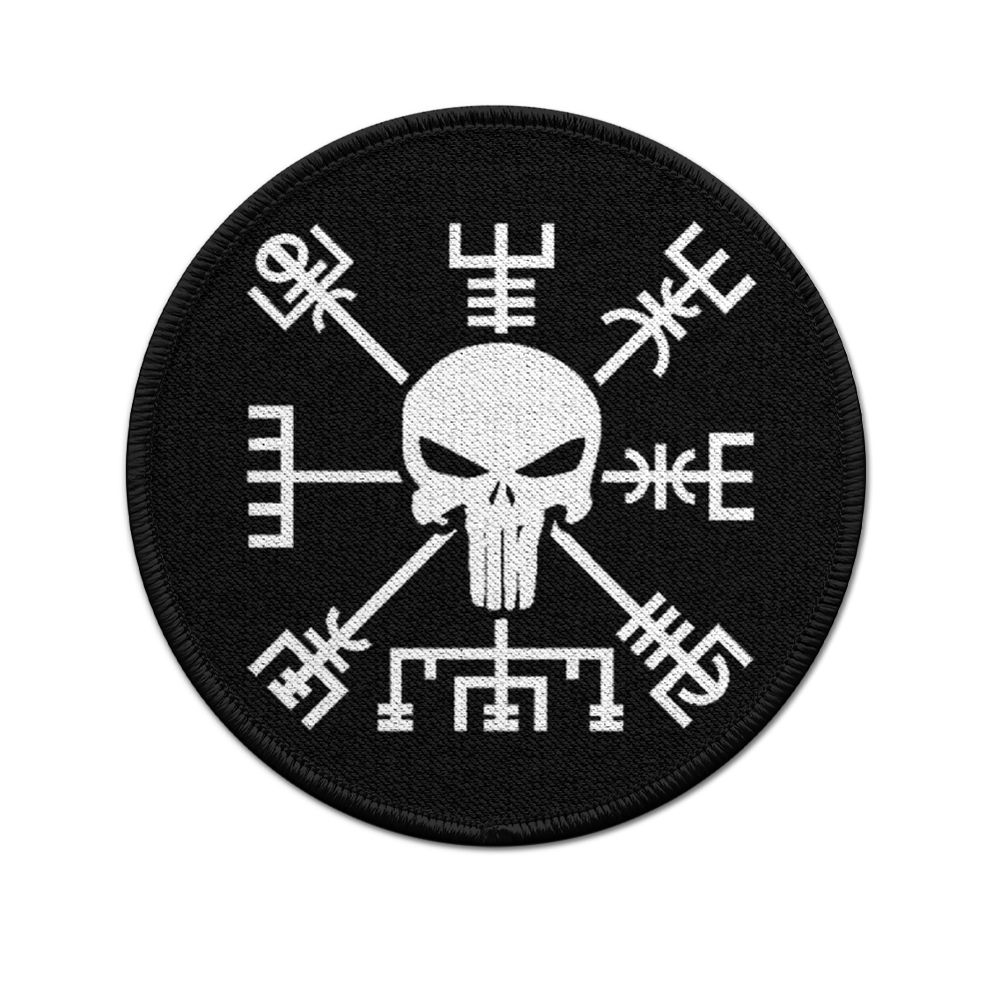 Patch Vegvisir Infidel Skull Kompass Compass Germanen Wikinger Mythologie #35132