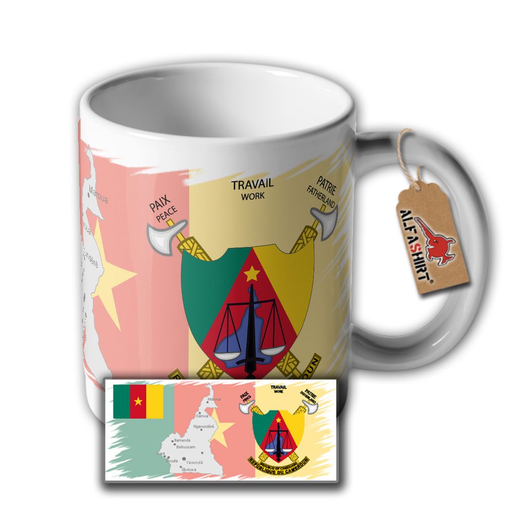 Tasse Republik Kamerun Flagge Fahne Zentralafrika Nigeria Tschad Kongo #32996