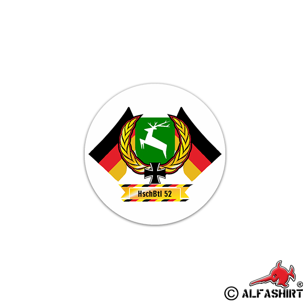 Aufkleber/Sticker HschBtl 52 Heimatschutz Bataillon Deutschland 7x7cm A2372