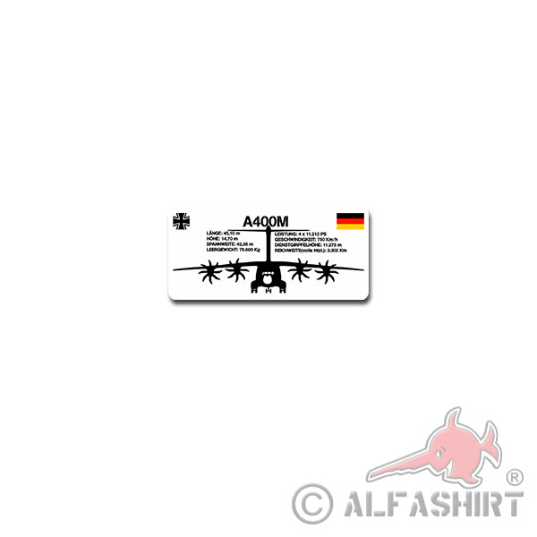A400M front Sticker Bundeswehr Luftwaffe Air Force 10x5cm # A4156