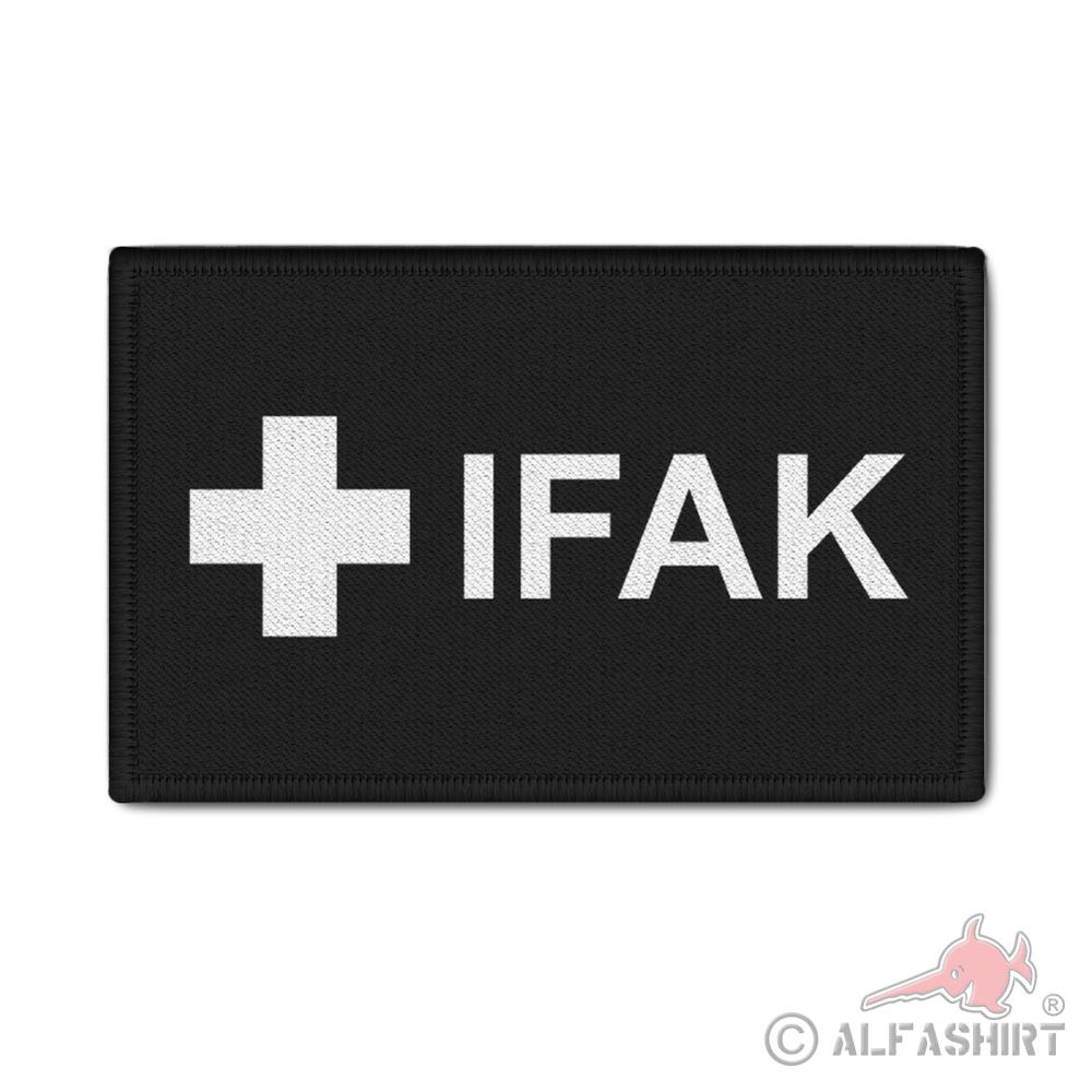Rank Patch 9,8x6cm schwarz IFAK Aufnäher first aid Med Verbandpäckchen  #41124