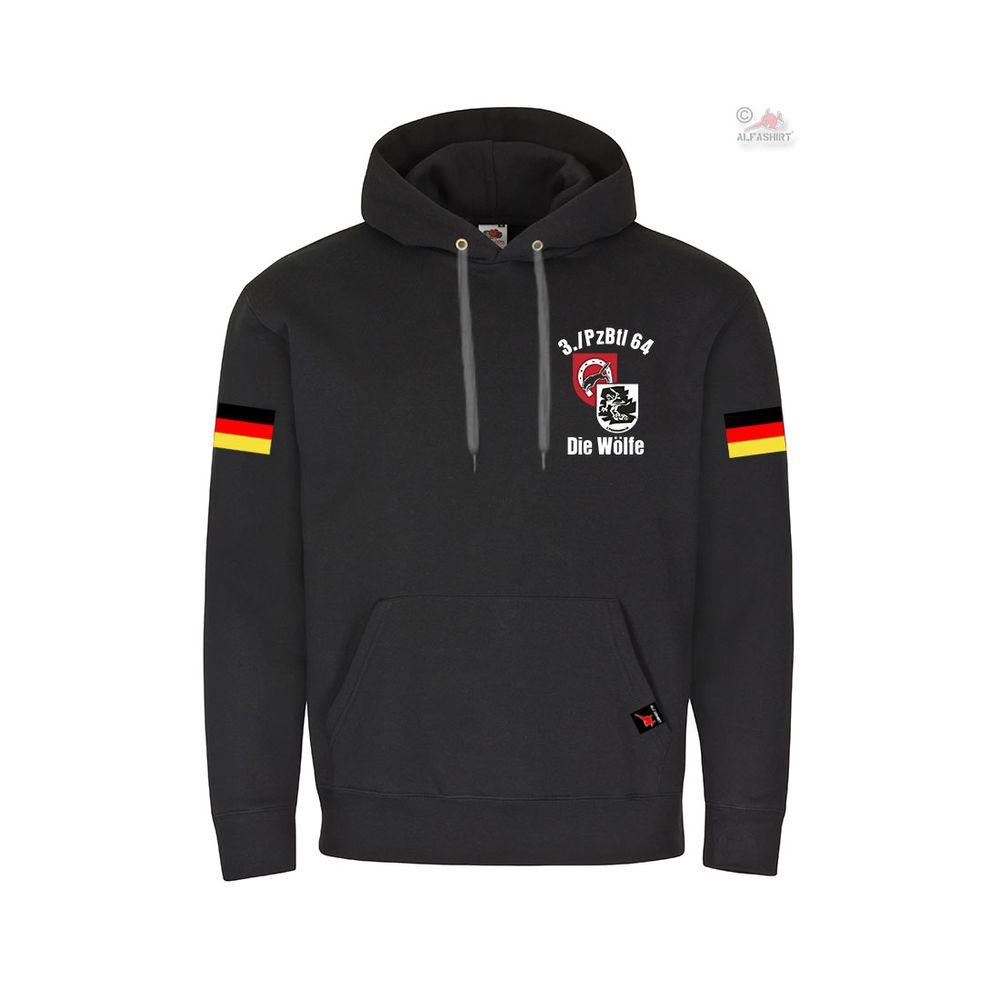 3 Panzerbataillon 64 Wolfhagen company Panzer BW hoodie # 35311