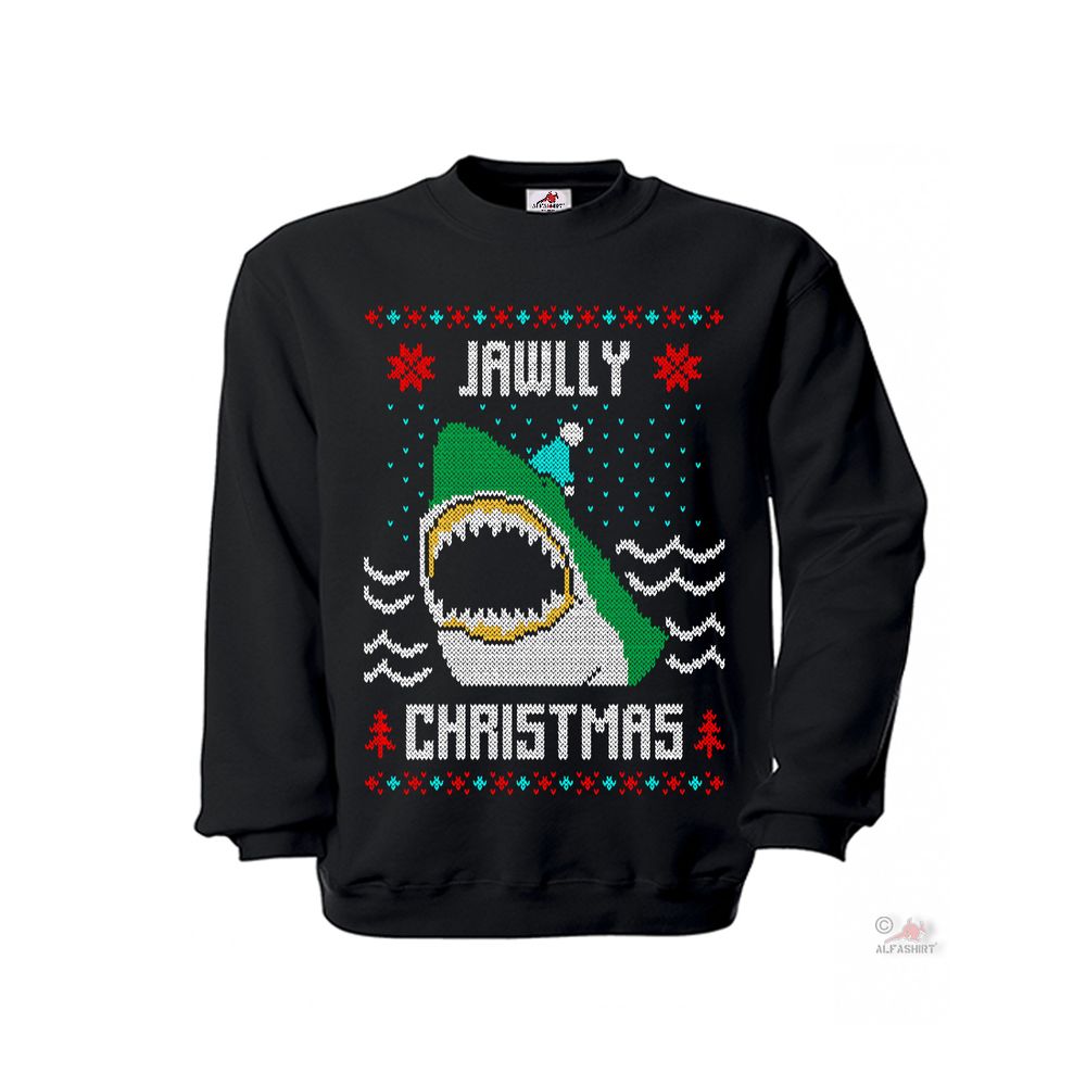 Jwally Christmas Hai Fish Merry Xmas Christmas Winter Sweater # 35833 