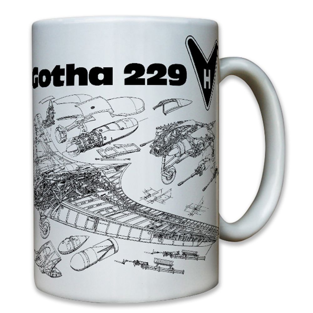 Gotha 229 Flugzeug Flieger Nurflügler Luftwaffe H IX Blueprint TZ - Tasse #8622 