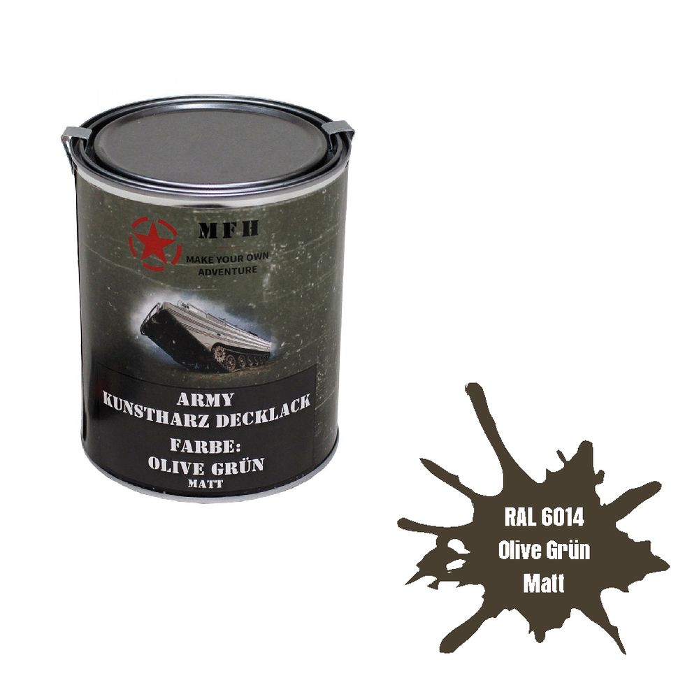 Army Kunstharz Decklack Olive Grün MATT RAL 6014 Restauration Aufbau #32294