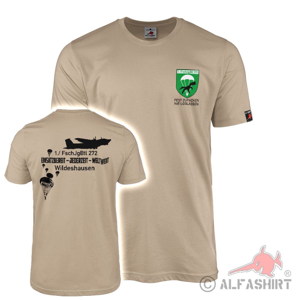 T-Shirt 1 Company FschJgBtl Paratrooper Battalion 272 Ready for Operation #44483