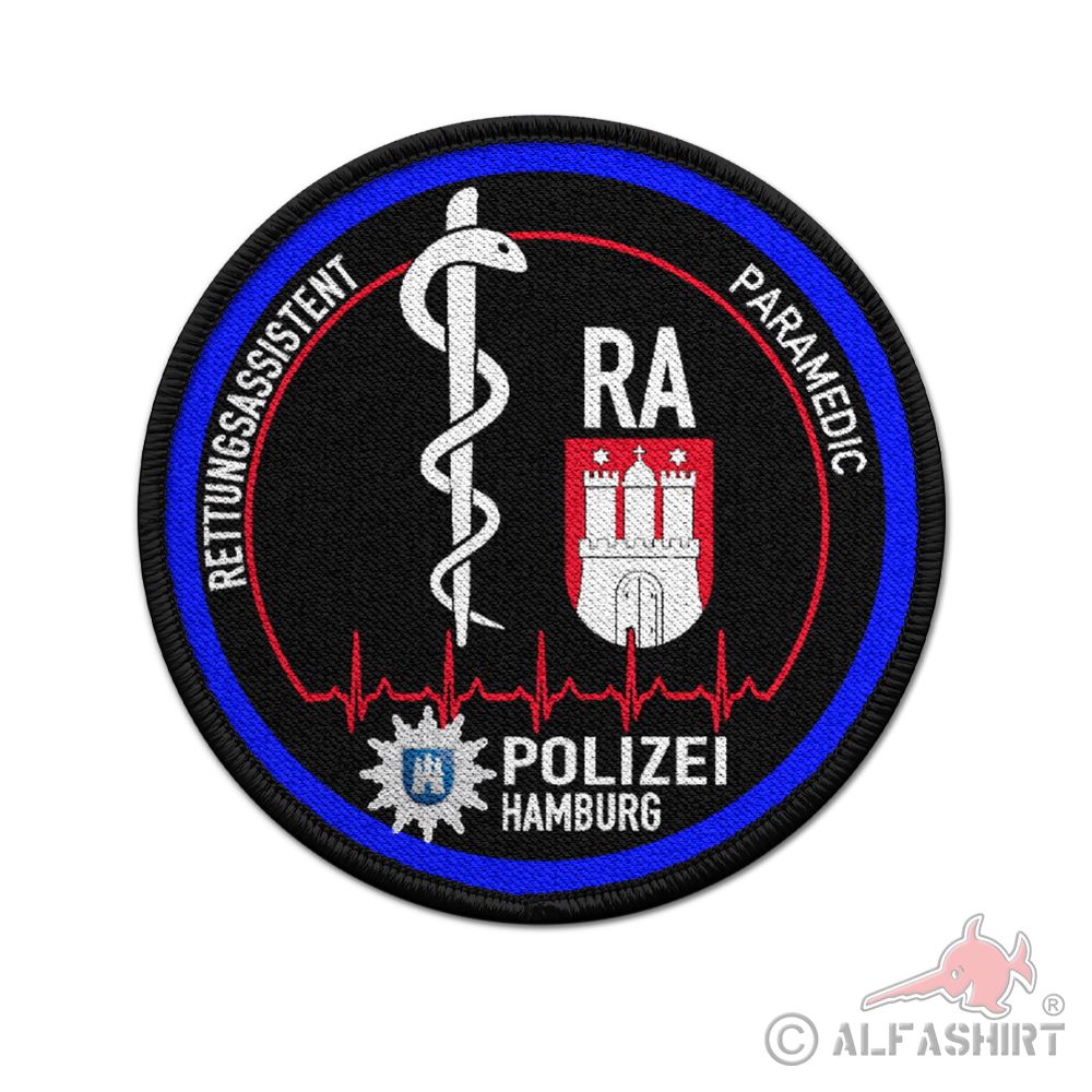 Patch Round Paramedic RA Police Hamburg Paramedic 75mm # 38790