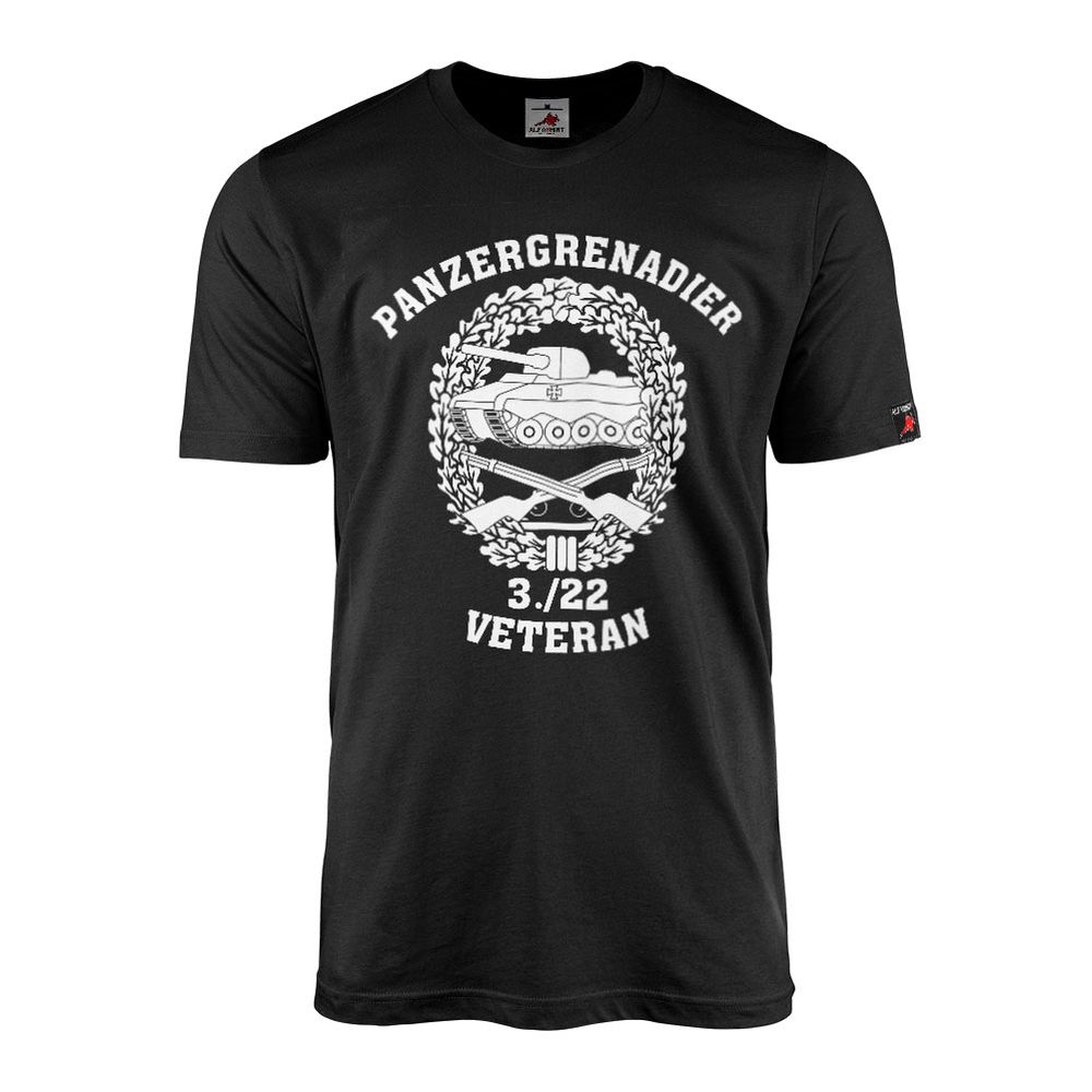 Panzergrenadier Veteran 3 PzGrenBtl 22 Badge Heinrich T-Shirt #44514