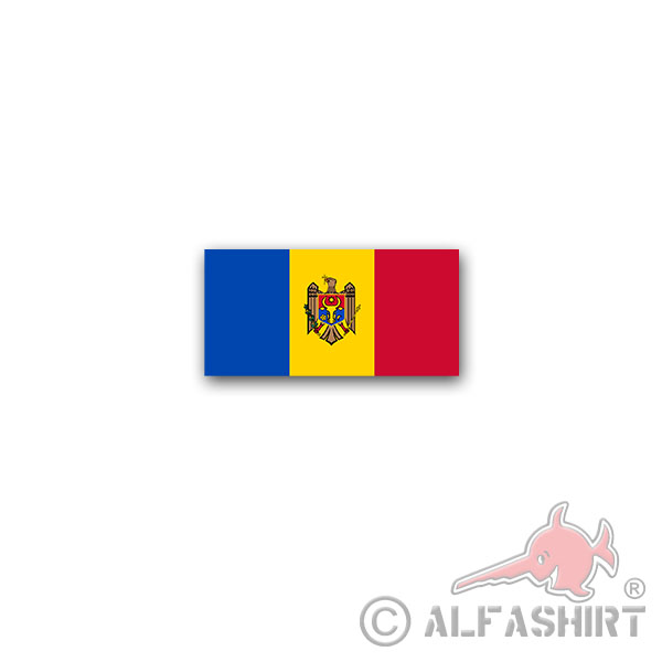 Sticker Moldova Flag Republica Moldova Republica 7x3.5 cm A3006