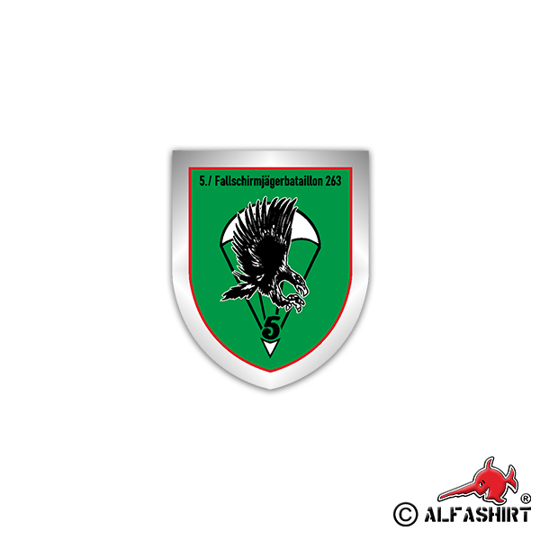Aufkleber/Sticker 5 FschJgBtl 263 Fallschirmjägerbataillon KP BW 6x7cm A2667