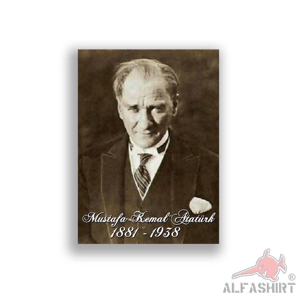 Sticker Mustafa Kemal Atatürk Founder Republic of Turkey 5x7cm A2425