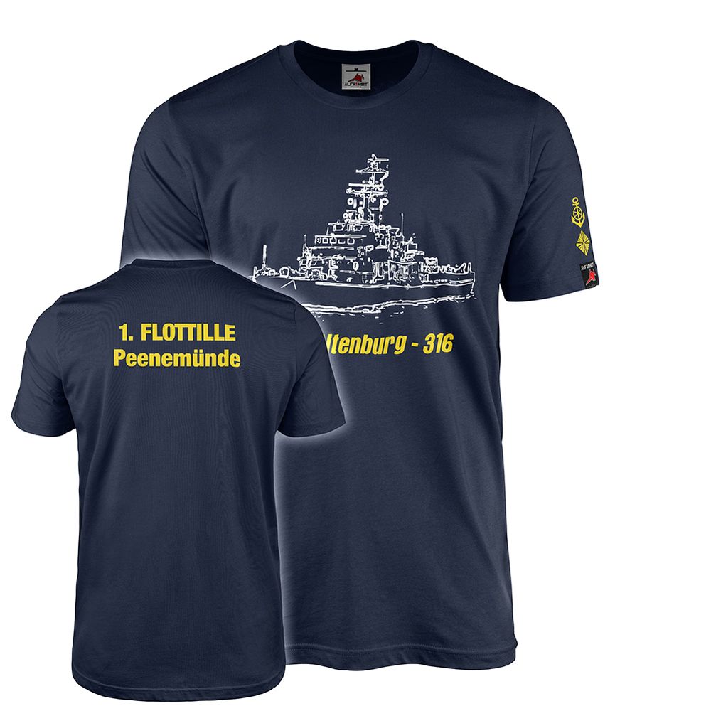 T-Shirt 1 Flottille Peenemünde MSR 316 Altenburg 3 MSRA Dienstgrad NVA #46953