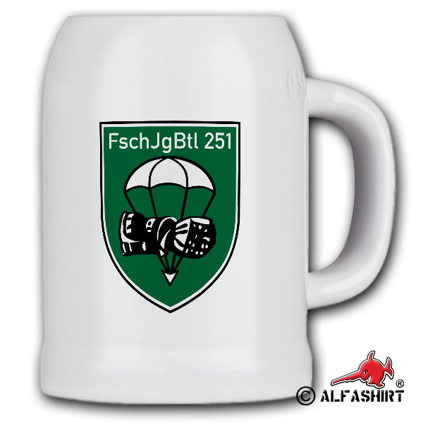 Bierkrug 0,5l FschJgBtl 251 Fallschirmjägerbataillon Calw Wappen #16365