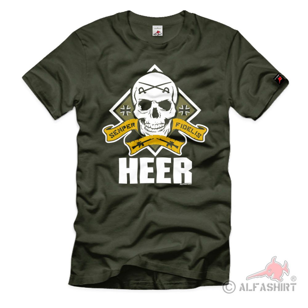 SEMPER FIDELIS Bundeswehr Infantry Soldier Skull Veteran T-Shirt #39686