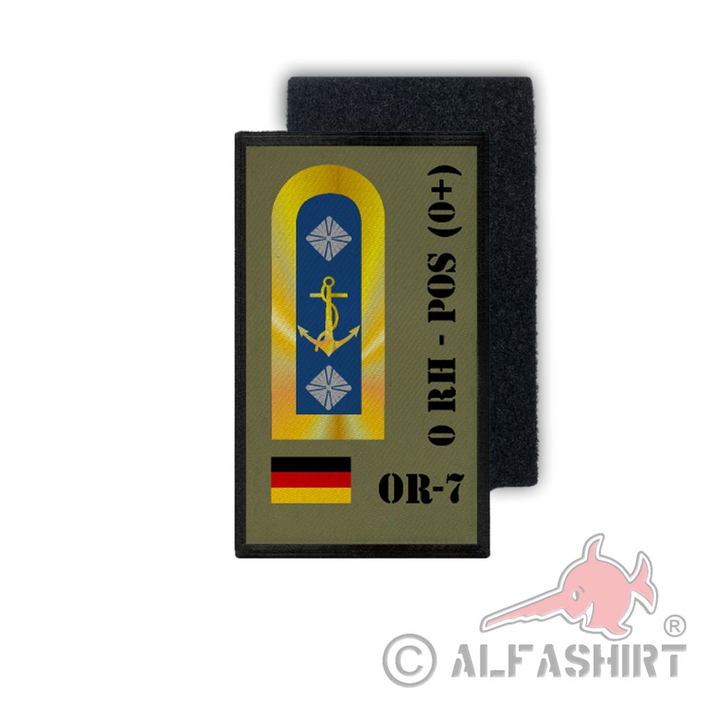 Patch BW Blutgruppen Patch OR-7 0 RH - POS 0+ Bundeswehr ISAF 9,8x6cm #30935