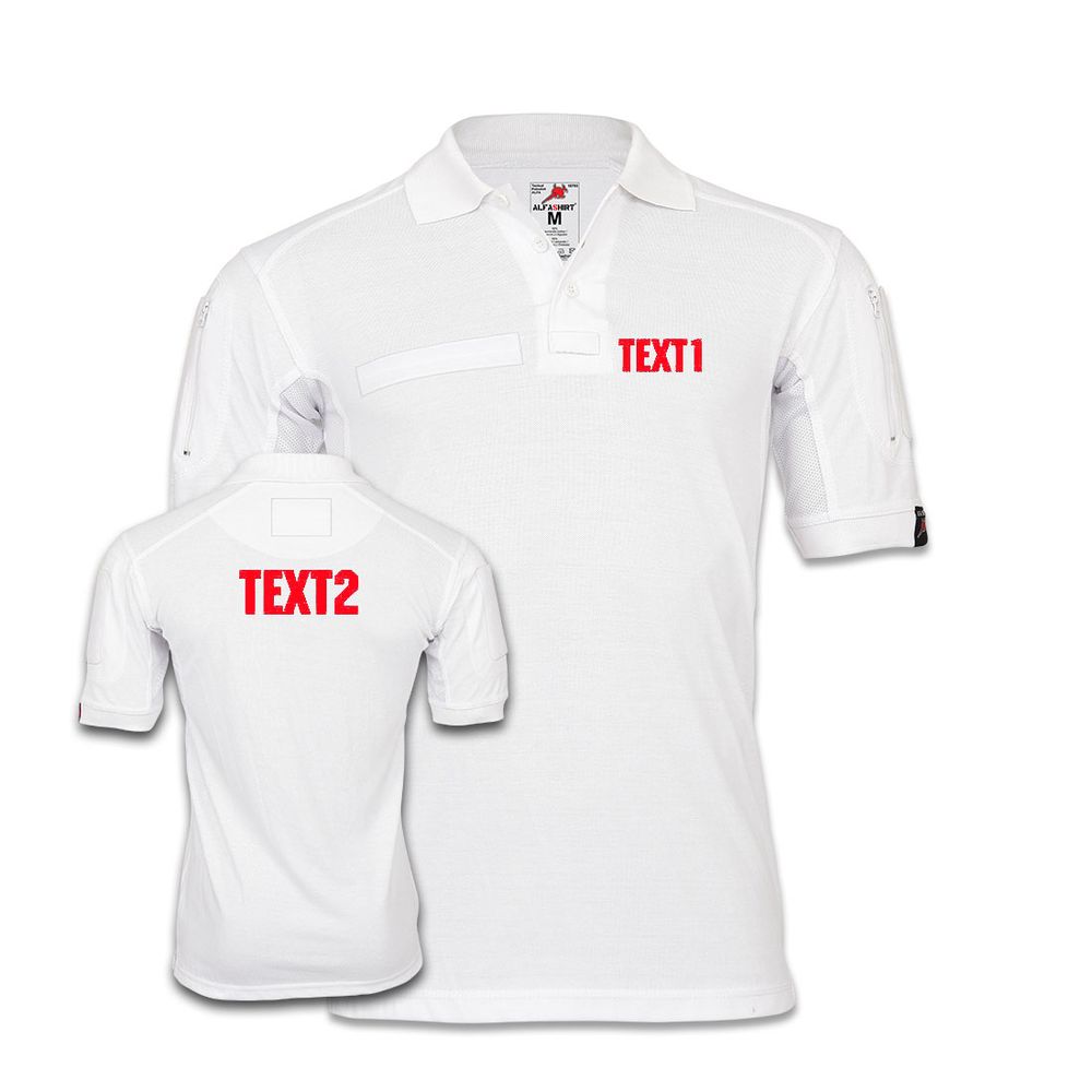 Tactical polo shirt custom text red signal color emergency doctor #44154