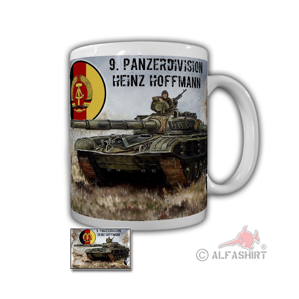 Tasse Lukas Wirp NVA 9 Panzerdivision DDR Bild Heinz Hoffmann T72 Panzer #26856