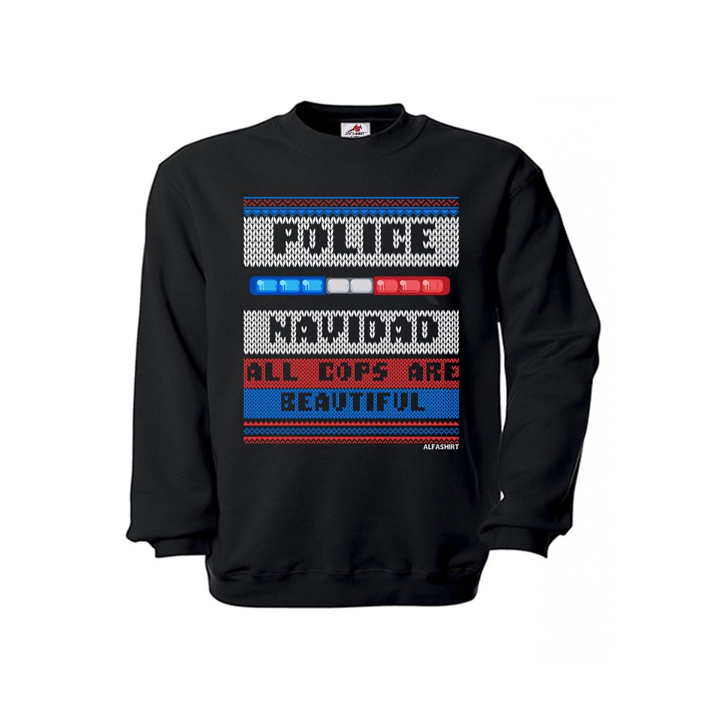 Sweater Police Navidad Christmas Knit Pattern Humor Saying Police # 27208