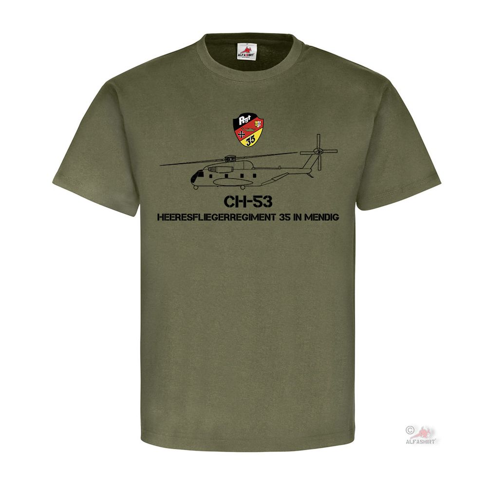 Heeresfliegerregiment 35 Mendig HflgRgt BW Wappen Abzeichen CH53 T-shirt #19510