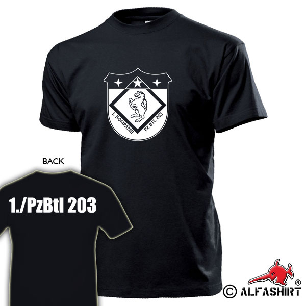 1 PzBtl 203 Hemer Panzerbataillon Kompanie Bundeswehr Wappen - T Shirt #15604