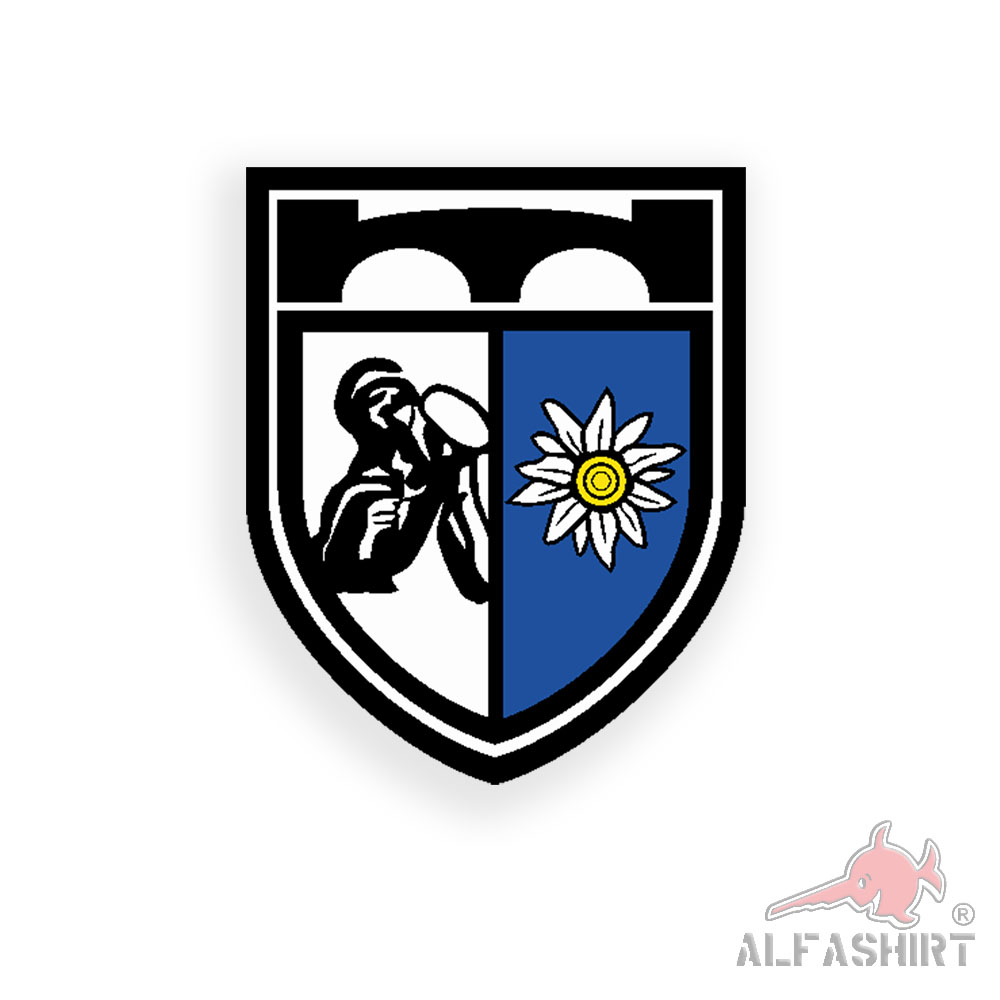 Sticker GebPiBtl 8 Mountain Pioneer Battalion BW Military 6x7cm A2571