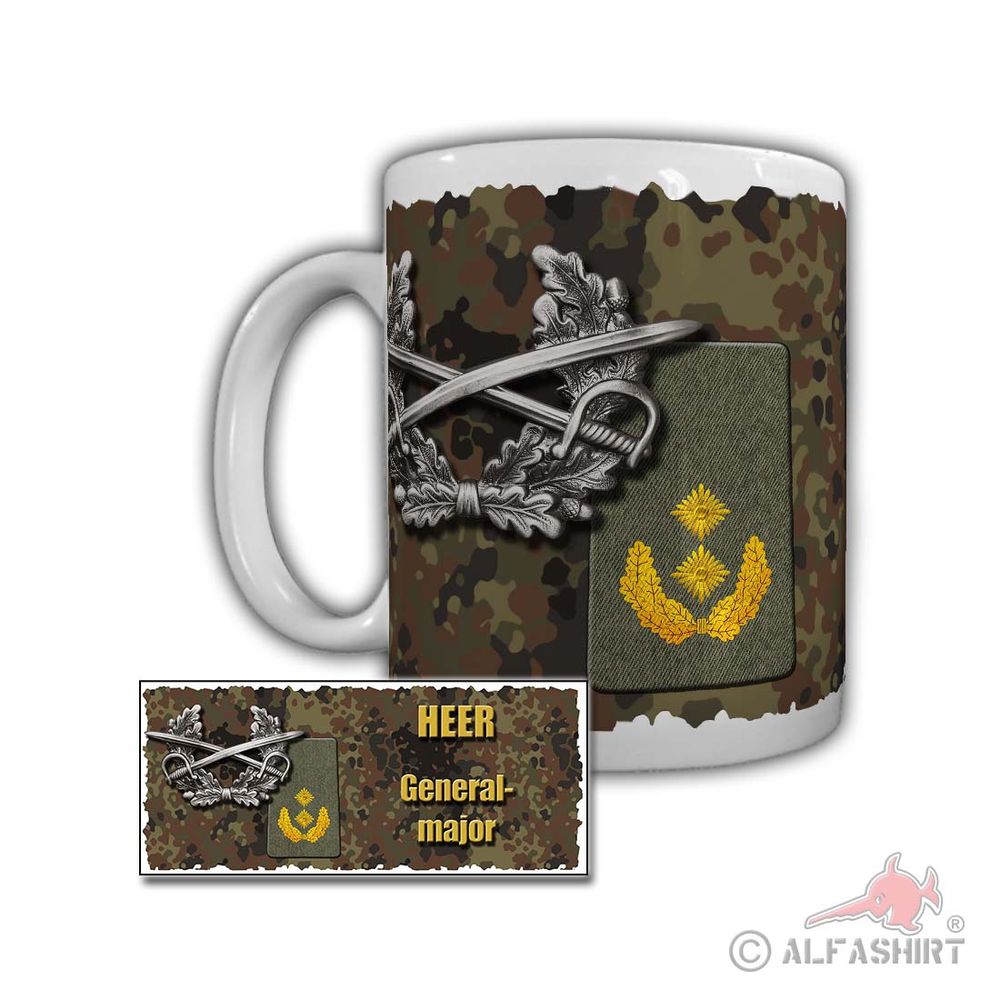 Tasse Heer General Sanitätsdienst Heer Kragenspiegel Barett Rangabzeichen #29632