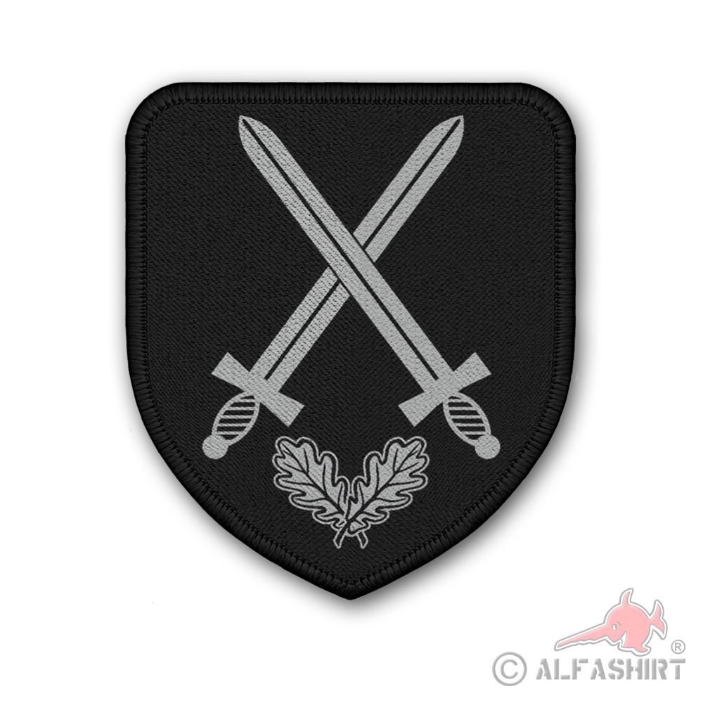 Patch gekreutzte Schwerter Eichenlaub Bundeswehr grau schwarz BW Veteran #39762