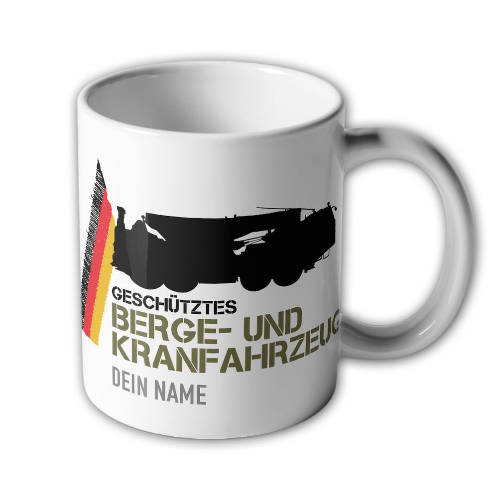 Tasse personalisierbar Geschütztes Berge-und Kranfahrzeug GeschBKF Bundeswehr Bergen Abschleppen Retten #47000