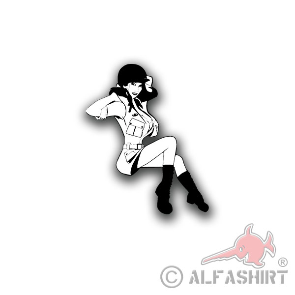US Army Pin Up Girl Black White Retro Woman Girl Army 8x10cm # A4331