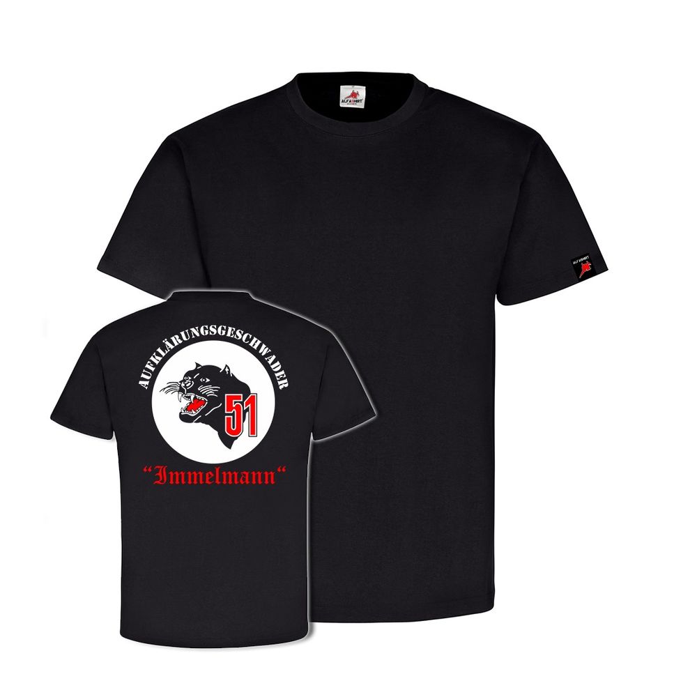 Aufklärungsgeschwader 51 Luftwaffe Bundeswehr Wappen Immelmann T-Shirt #31671