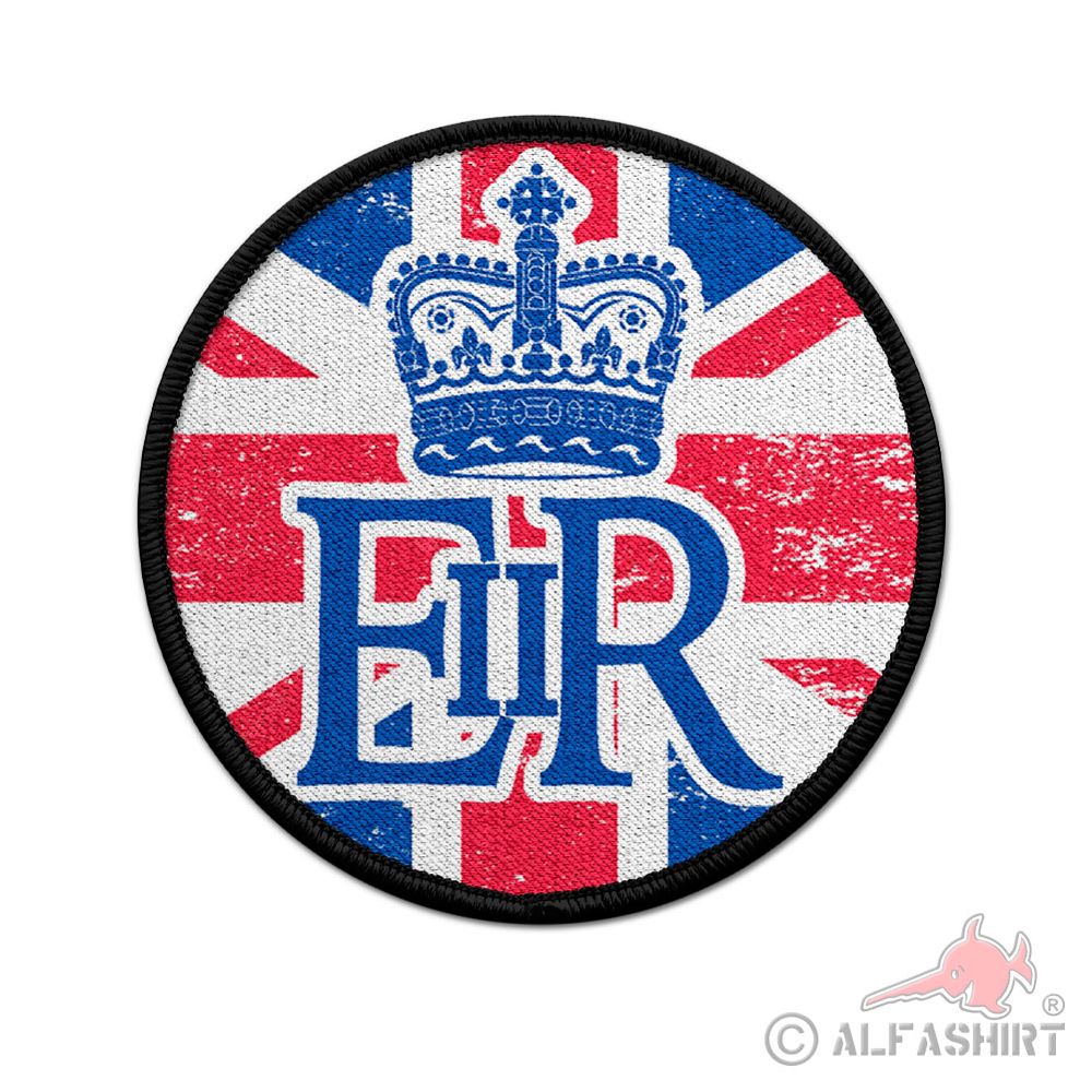 Patch Queen Elizabeth II Royal Cypher UK Fahne Flagge England 7,5cm#40471