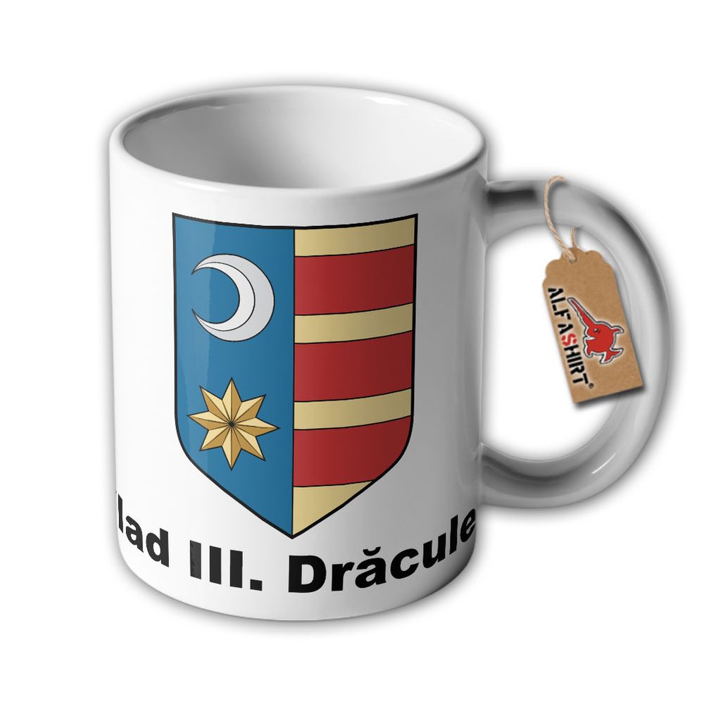 Tasse Wappen Vlad III Draculea Fürst Dracula Vampir Sohn des Drachen #33225