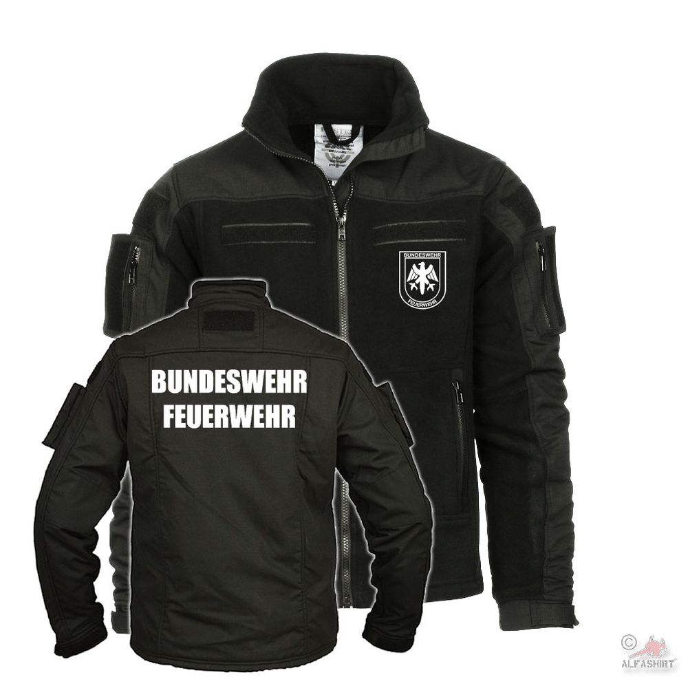 Tactical Fleecejacke Bundeswehr Feuerwehr GESTICKT Militär Feuer #42434