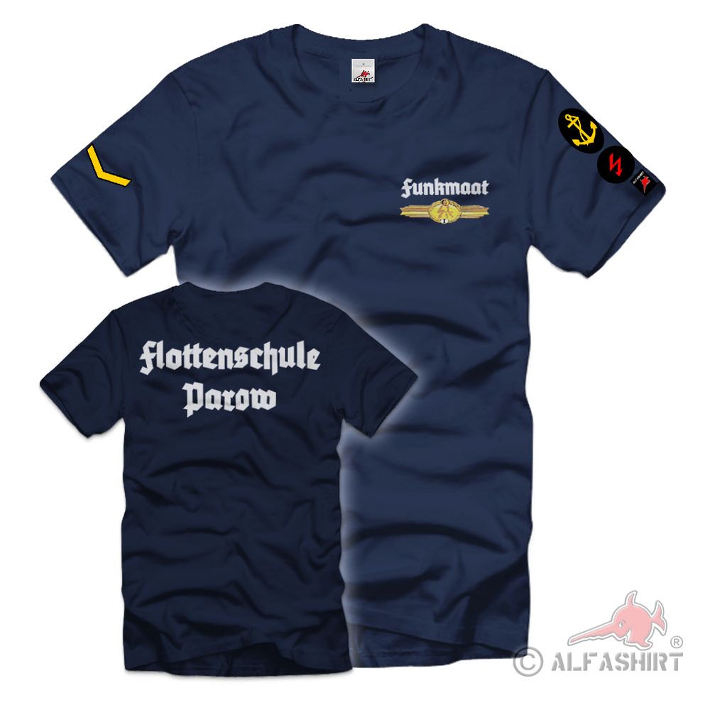 Funkmaat Flottenschule Parow Funkmess NVA DDR Marine Abzeichen T Shirt 35314
