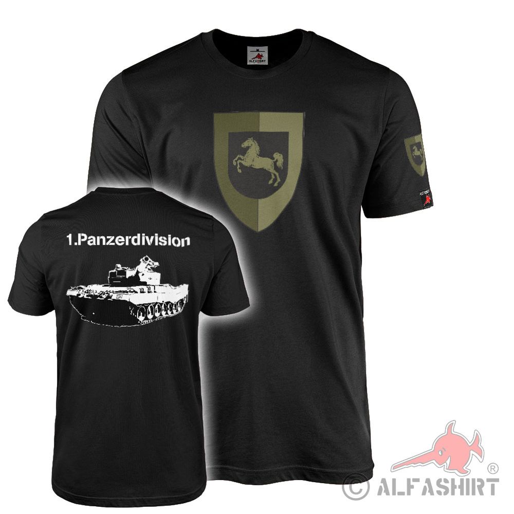 T-shirt black 1 Panzerdivision Oldenburg Lower Saxony Brigarde #42737