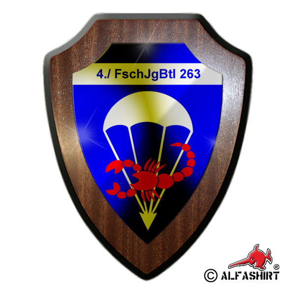 Heraldic shield - 4 FschJgBtl 263 paratrooper battalion unit BW coat of arms # 17198