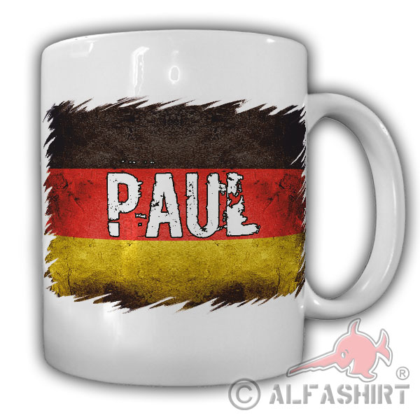 Tasse Paul Name Kaffebecher Tee Fahne Deutschland Flagge #22195
