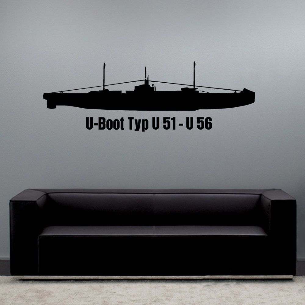 Wandtattoo verbesserter Typ U 51 -56 Weiterentwicklung U41 1 Flotille #A6183