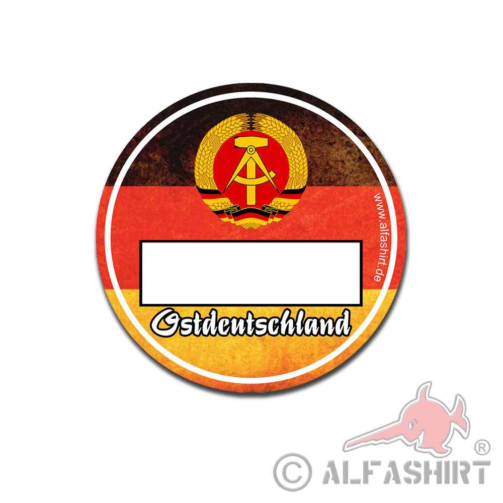 Ostdeutschland Umweltplakette DDR Umweltzone NVA Tuning Humor 8cm #A5841