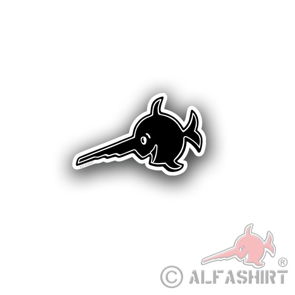 Aufkleber/Sticker Alfashirt Sägefisch U-Boot Schwertfisch Marine 10x6cm A3058