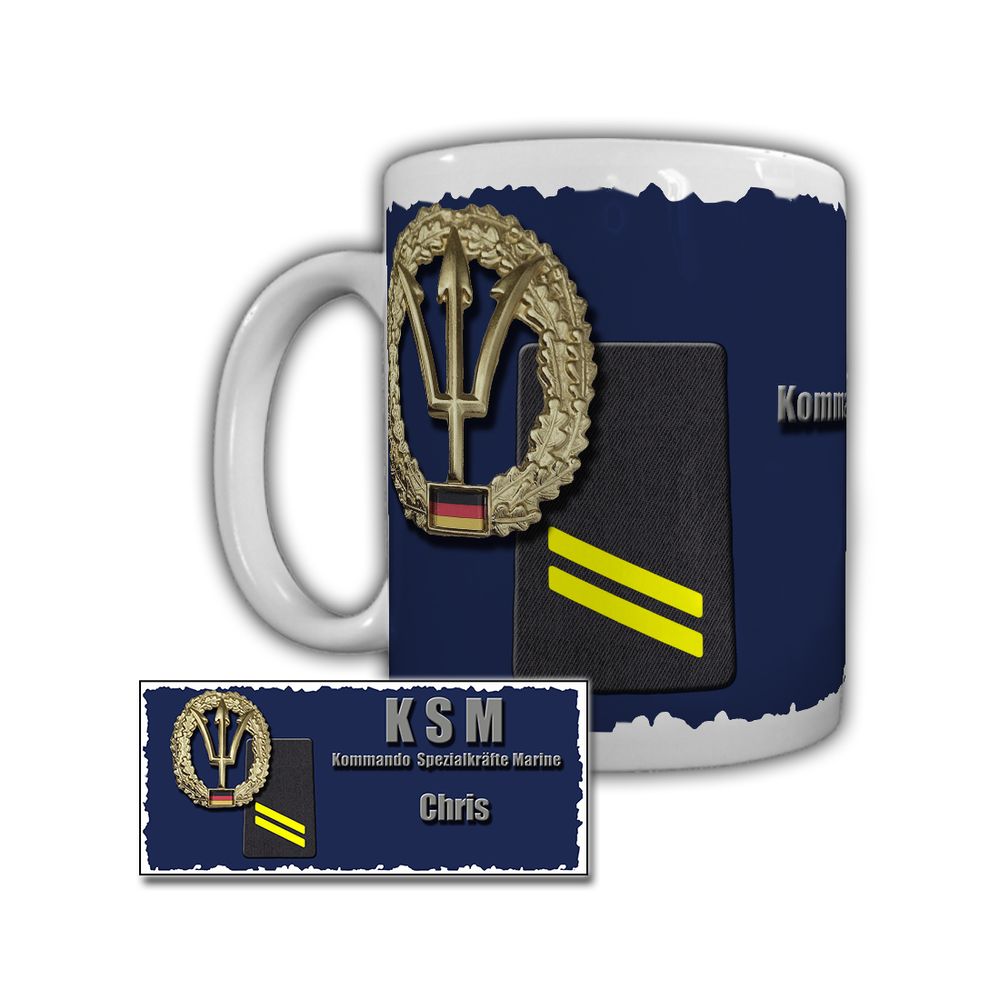 Tasse KSM Personalisiert Marine Eckenförde Obergefreiter Rangabzeichen #31506