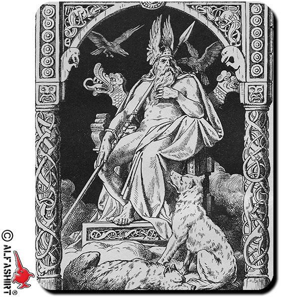 Geri und Freki Wölfe Begleiter Odins Hugin und Munin Gierig Mauspad #16105