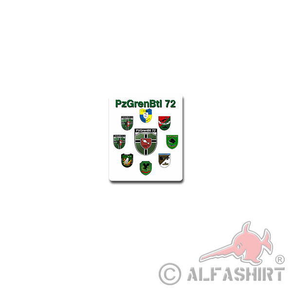 PzGrenBtl 72 Kompanien Aufkleber Panzergrenadierbataillon Bundeswehr 6x7cm#A3954 PzGrenBtl 72 Kompanien Aufkleber Panzergrenadierbataillon Bundeswehr 6x7cm#A3954