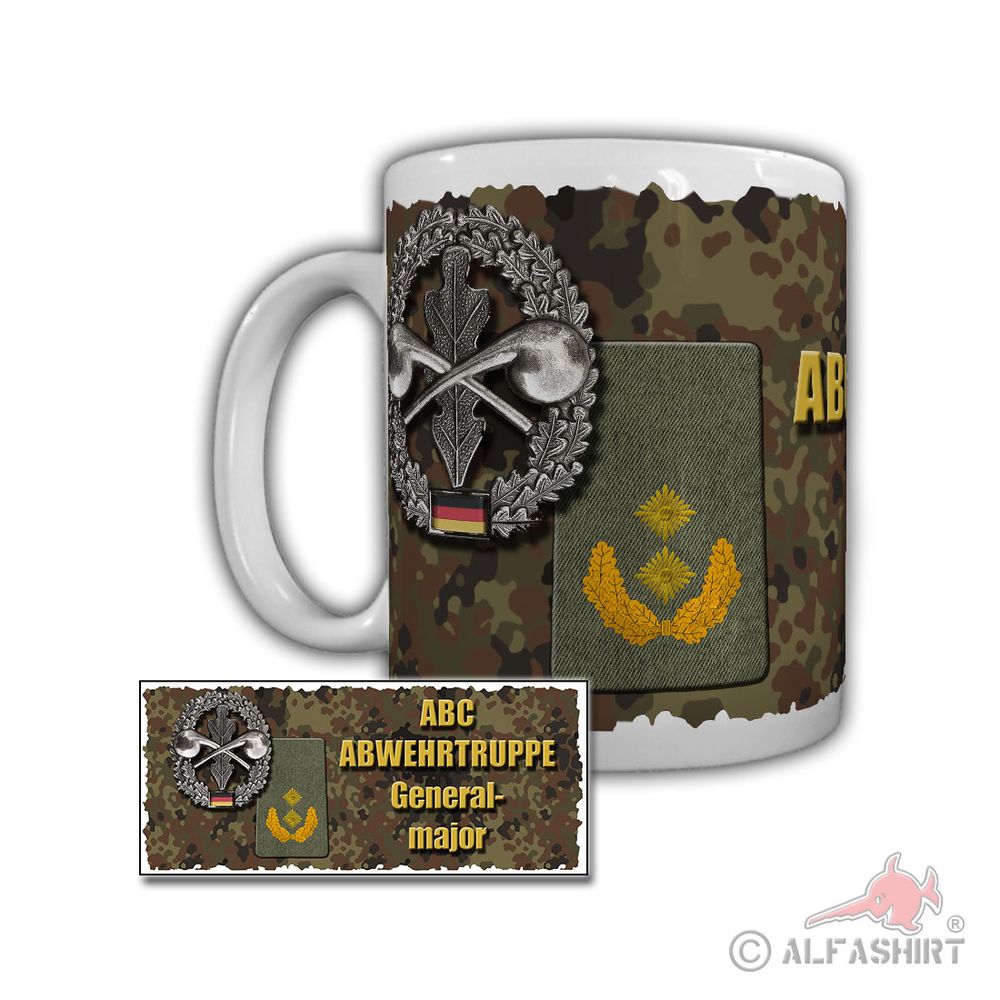 Tasse ABC Abwehrtruppe Generalmajor Haupt-Entstrahlungs-Entseuchung #29365