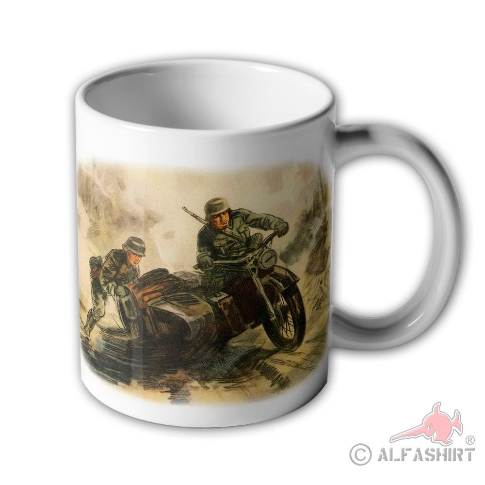 R12 Kradmelder Gespann Gemälde Motorrad R75 Ks750 Bild Becher Tasse #38264