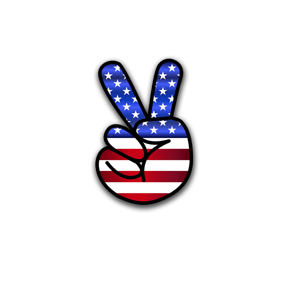 Aufkleber/Sticker Peace America Frieden Freundschaft Gewaltfrei USA 7x5 cm A5091