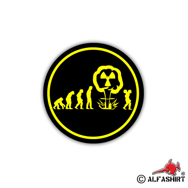 Sticker Atom Evolution Evolution Nuclear Atomic Monkey 7x7cm A1699