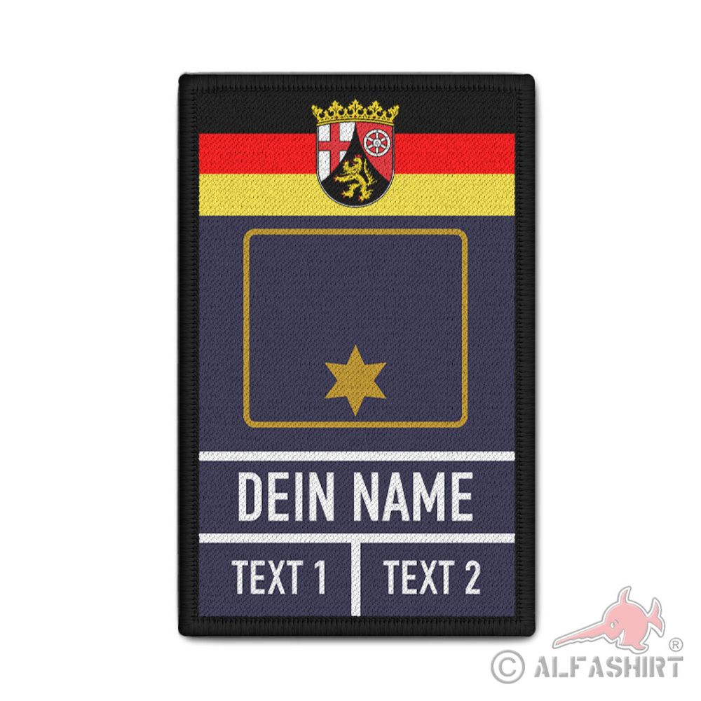 Rank Patch personalisiert R. Kreuz Rheinland Pfalz Rangabzeichen #41670